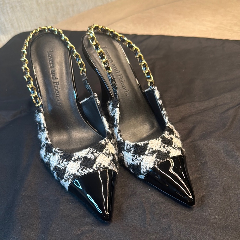 Lovers + Friends Black and White Women's Shoes